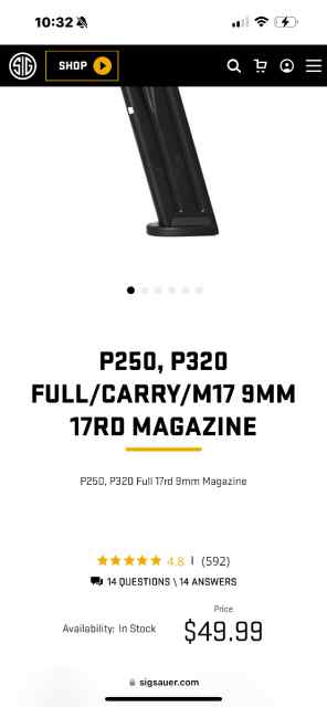 Sig p320 17 round mag 
